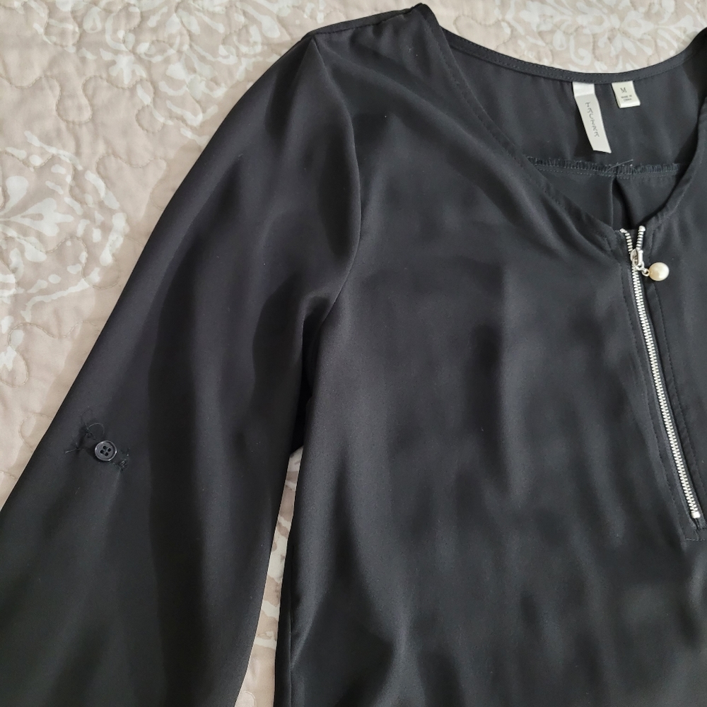 Black Chiffon Tunic - Tacera